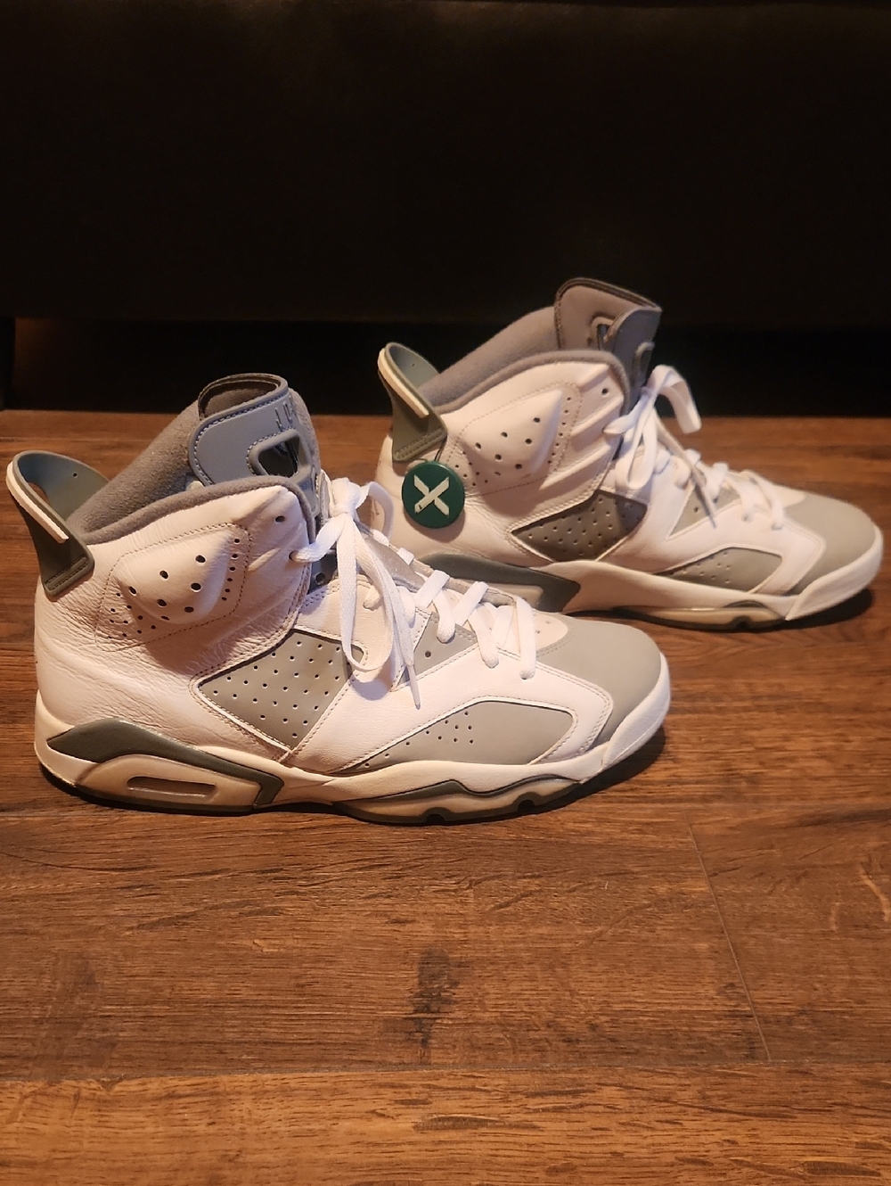 Men Jordan 6 White and Gray High-Top Sneakers